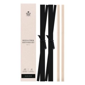 Reed & Fiber Diffuser Set 14Pcs Reunrom Black Color