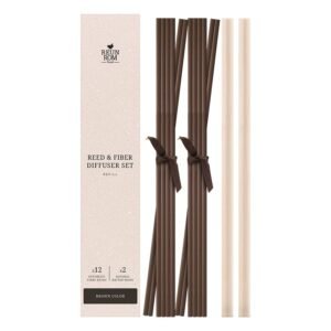Reed & Fiber Diffuser Set 14Pcs Reunrom Brown Color
